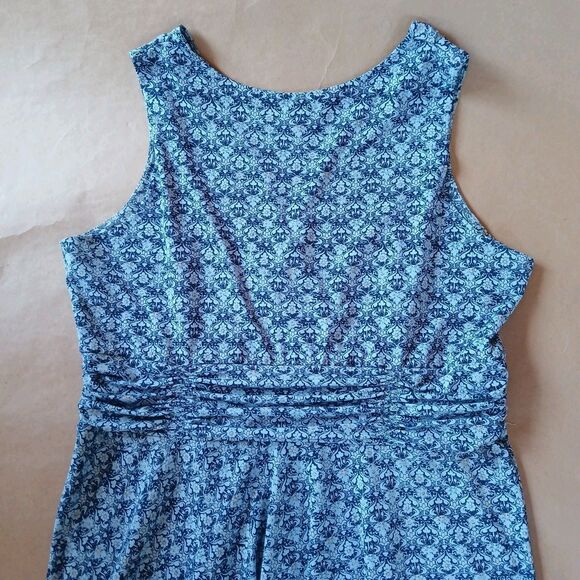 Soft By Avenue Blue Floral Sleeveless Stretch Fit & Flare Midi Dress Size 18/20 - Picture 7 of 11